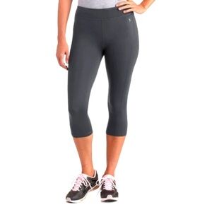 Women's Gray Athletic Capri Leggings